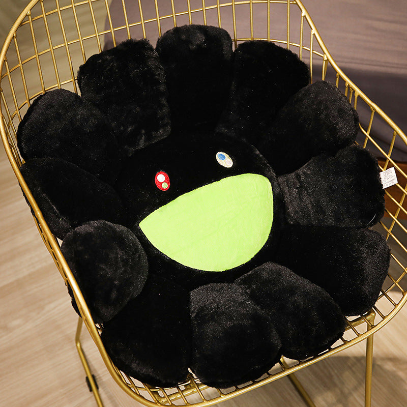 Colorful Plush Flower Cushion Mat