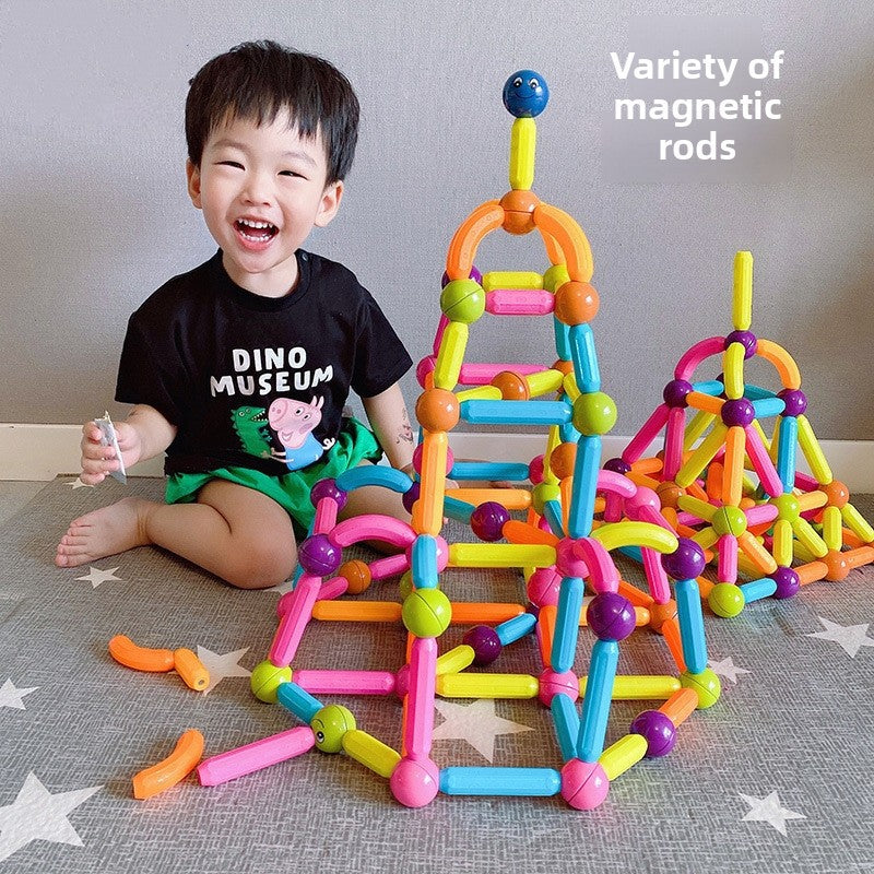 Magnetic rod educational toy for children