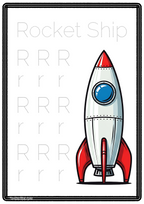 Letter R Rocket Ship Learning Bundle 6 Variants| Printable Preschool Activities | Ages 0–5