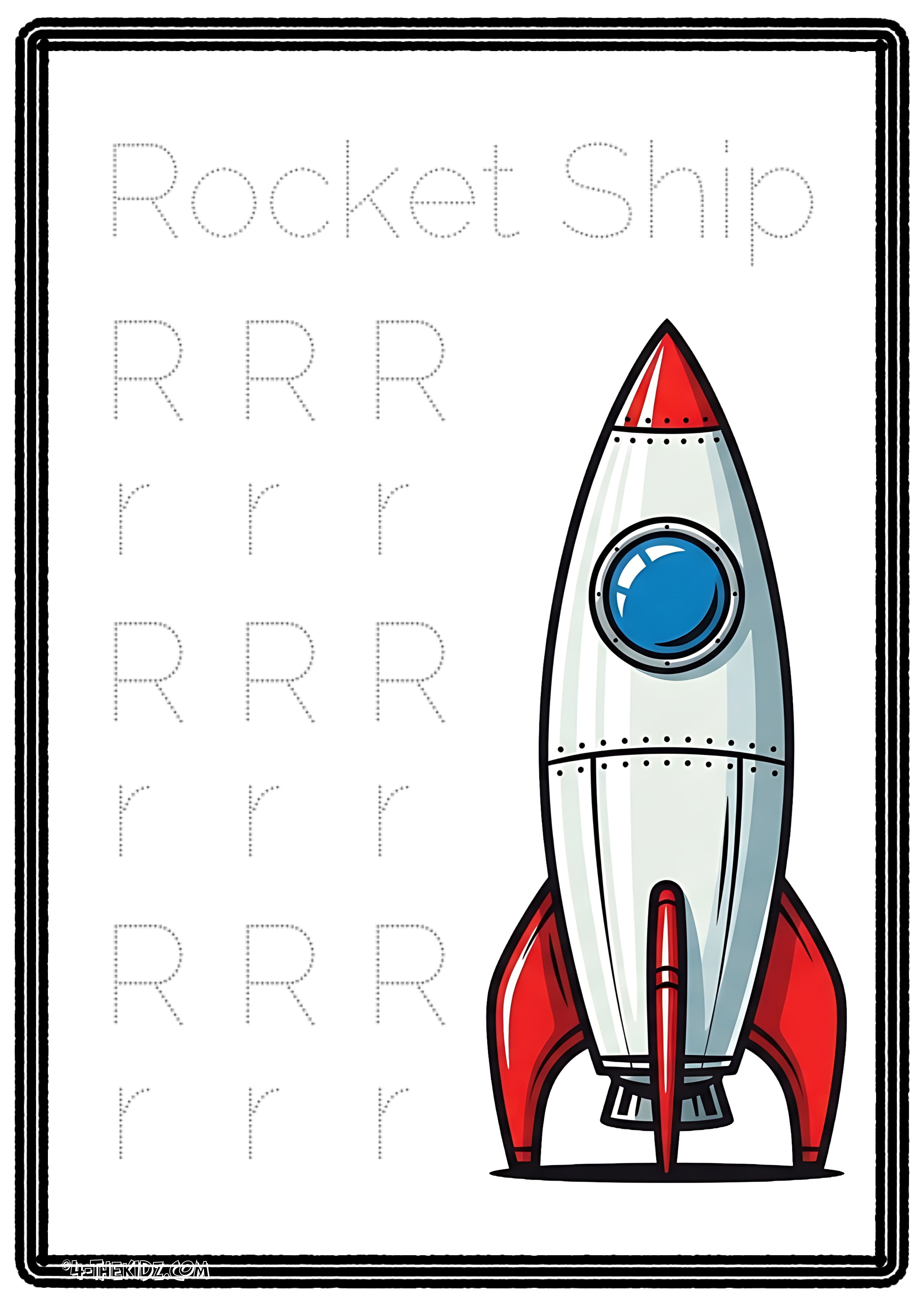 Letter R Rocket Ship Learning Bundle 6 Variants| Printable Preschool Activities | Ages 0–5
