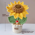 Handmade Crochet Yarn Flower Potted Ornament