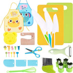 Children Plastic Kitchen Knife Set with Cutting Board