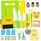 Children Plastic Kitchen Knife Set with Cutting Board