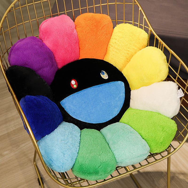 Colorful Plush Flower Cushion Mat