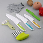 Children Plastic Kitchen Knife Set with Cutting Board