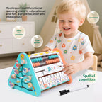 Montessori Wooden Busy Board Clock Learning Toy