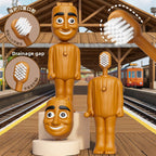 Retractable Wooden Stick Man Doll Children Toothbrush