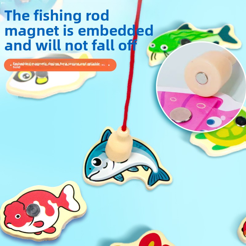 Wooden Magnetic Fishing Game for Kids