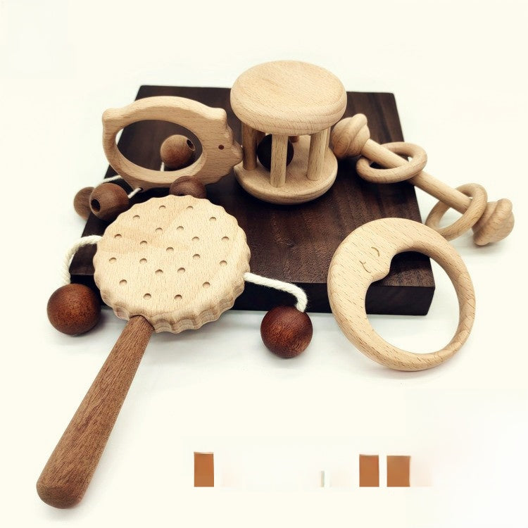 Wooden Baby Rattle Teether Toy