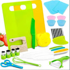 Children Plastic Kitchen Knife Set with Cutting Board
