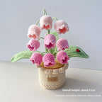 Handmade Crochet Yarn Flower Potted Ornament