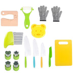 Children Plastic Kitchen Knife Set with Cutting Board