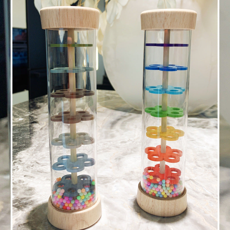 Montessori Wooden Rain Vessels Toys Orff Music Enlightenment Musical Instrument for 0-3 Children