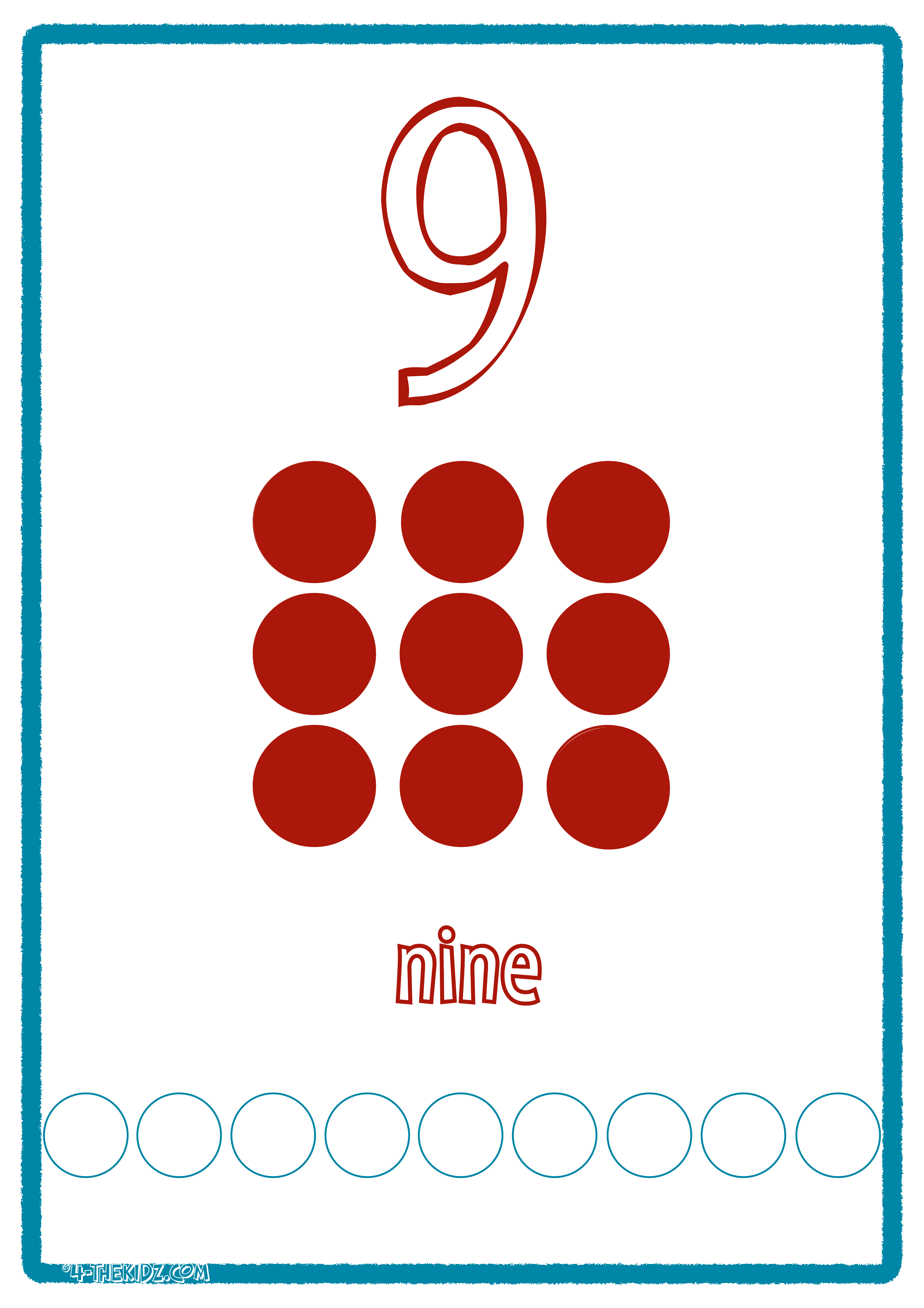 Number Flashcards 0–9 for Kids