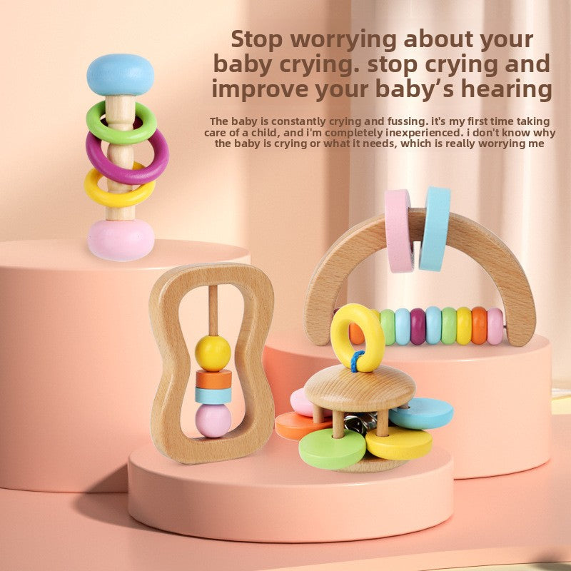 Wooden Rattle Infant Grasping Educational Toys