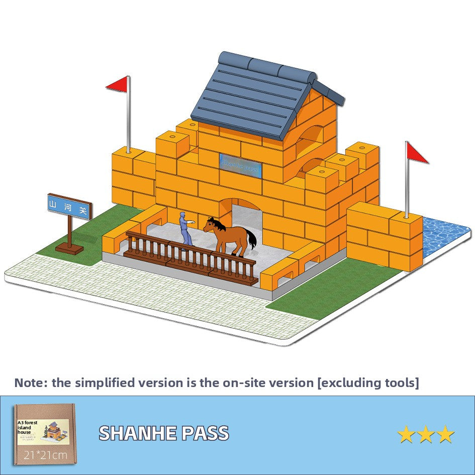 DIY Construction Master Handmade Real Brick Cement House Building Toy