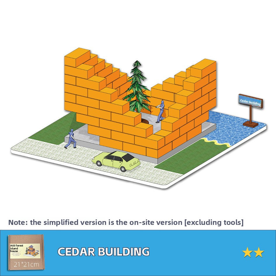 DIY Construction Master Handmade Real Brick Cement House Building Toy
