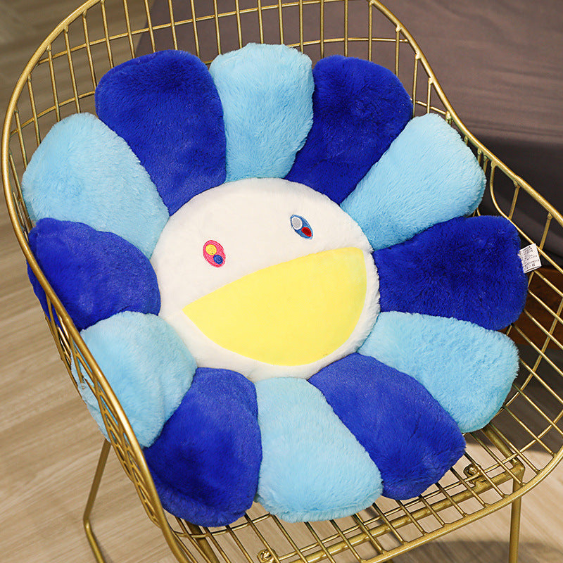 Colorful Plush Flower Cushion Mat
