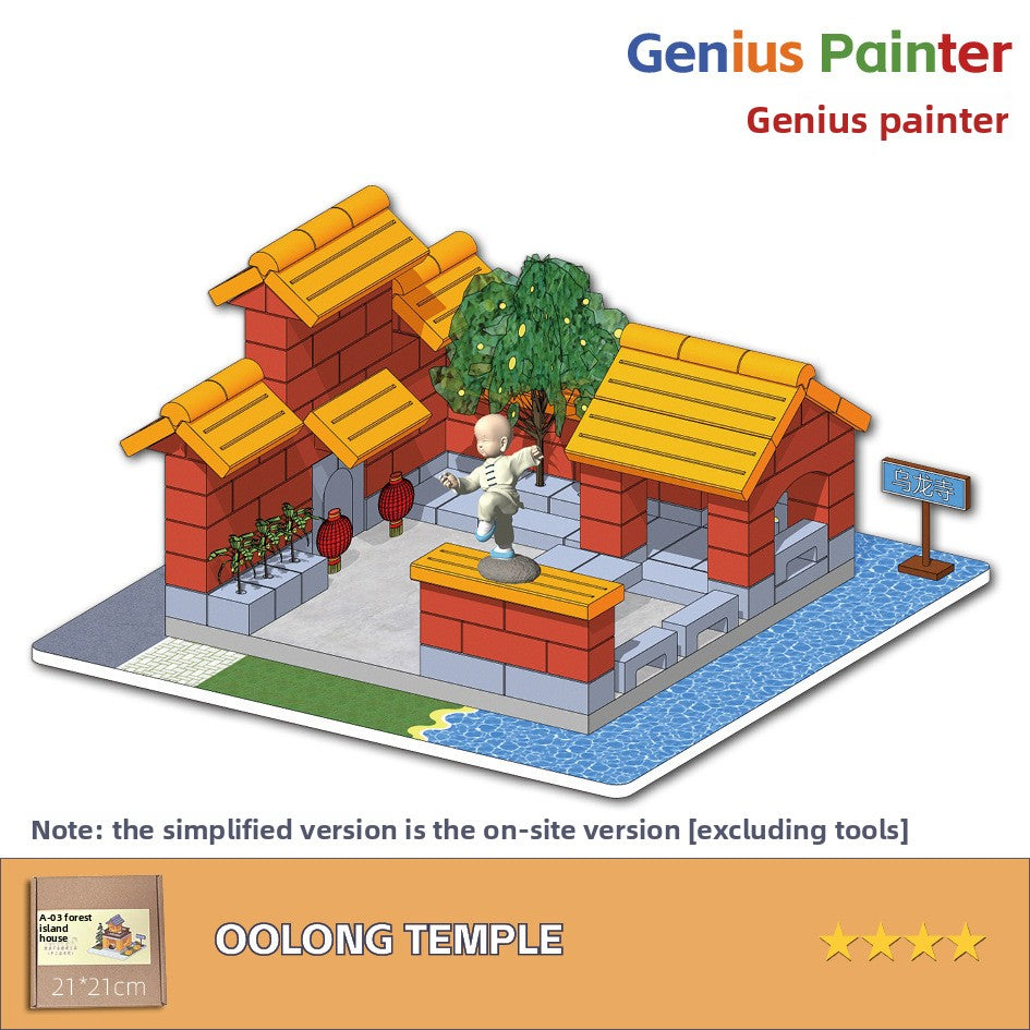 DIY Construction Master Handmade Real Brick Cement House Building Toy