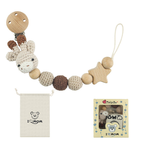 Baby Pacifier Chain Teether with Animal Design