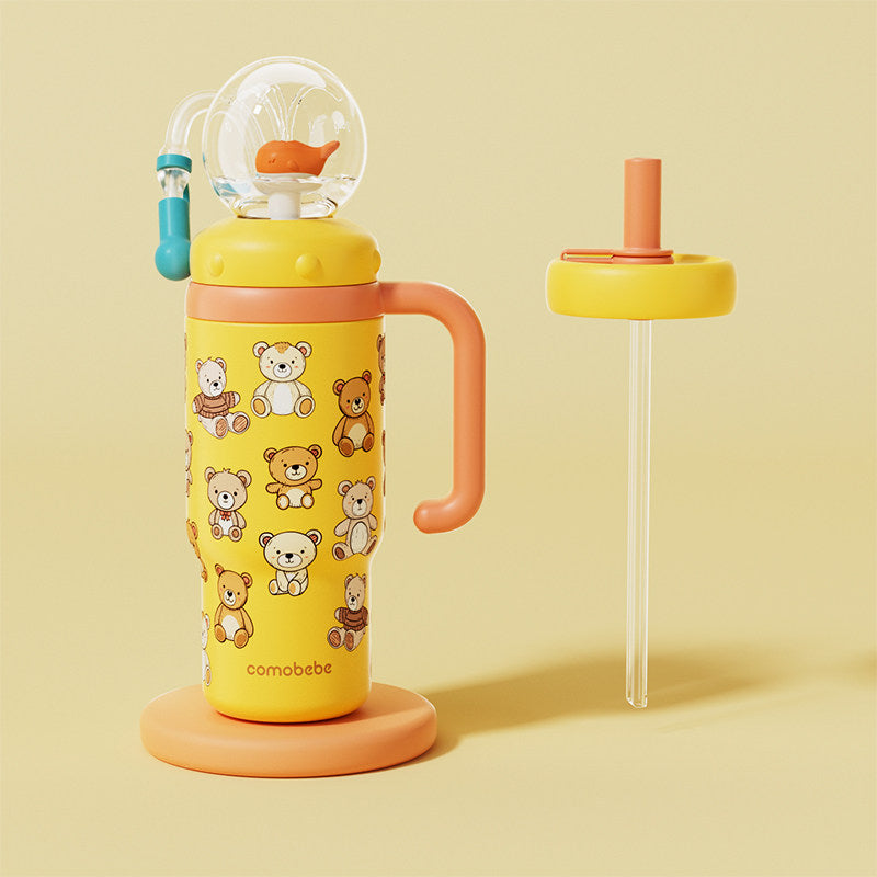 Children Insulated Water Bottle with Dual Lids