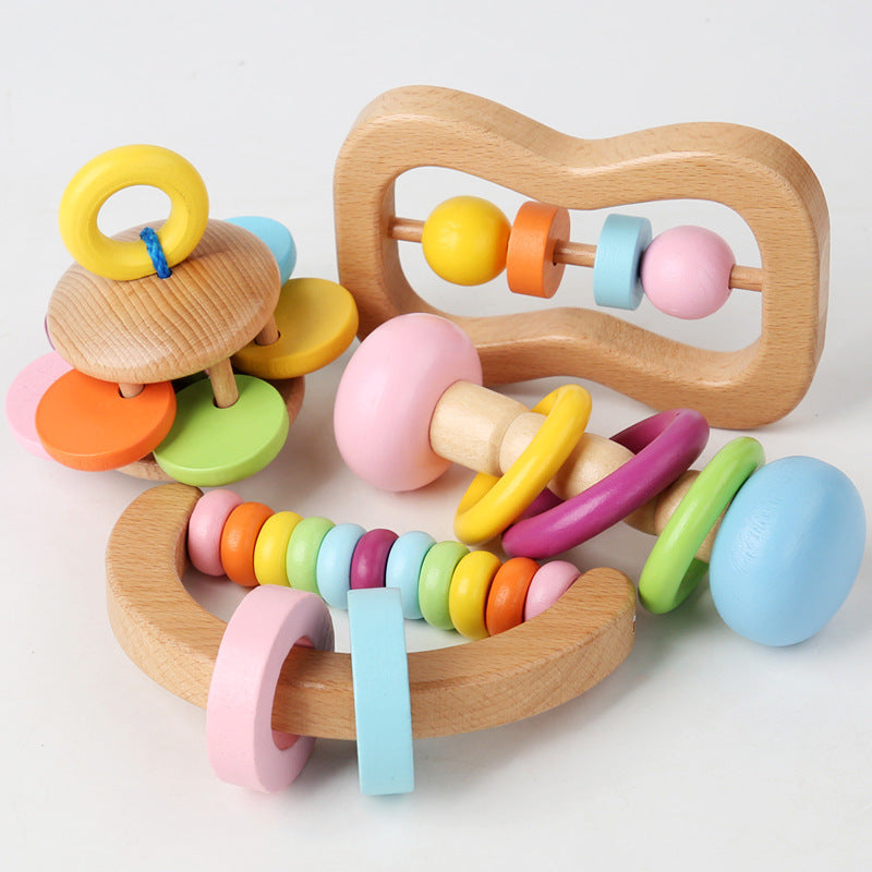 Wooden Rattle Infant Grasping Educational Toys
