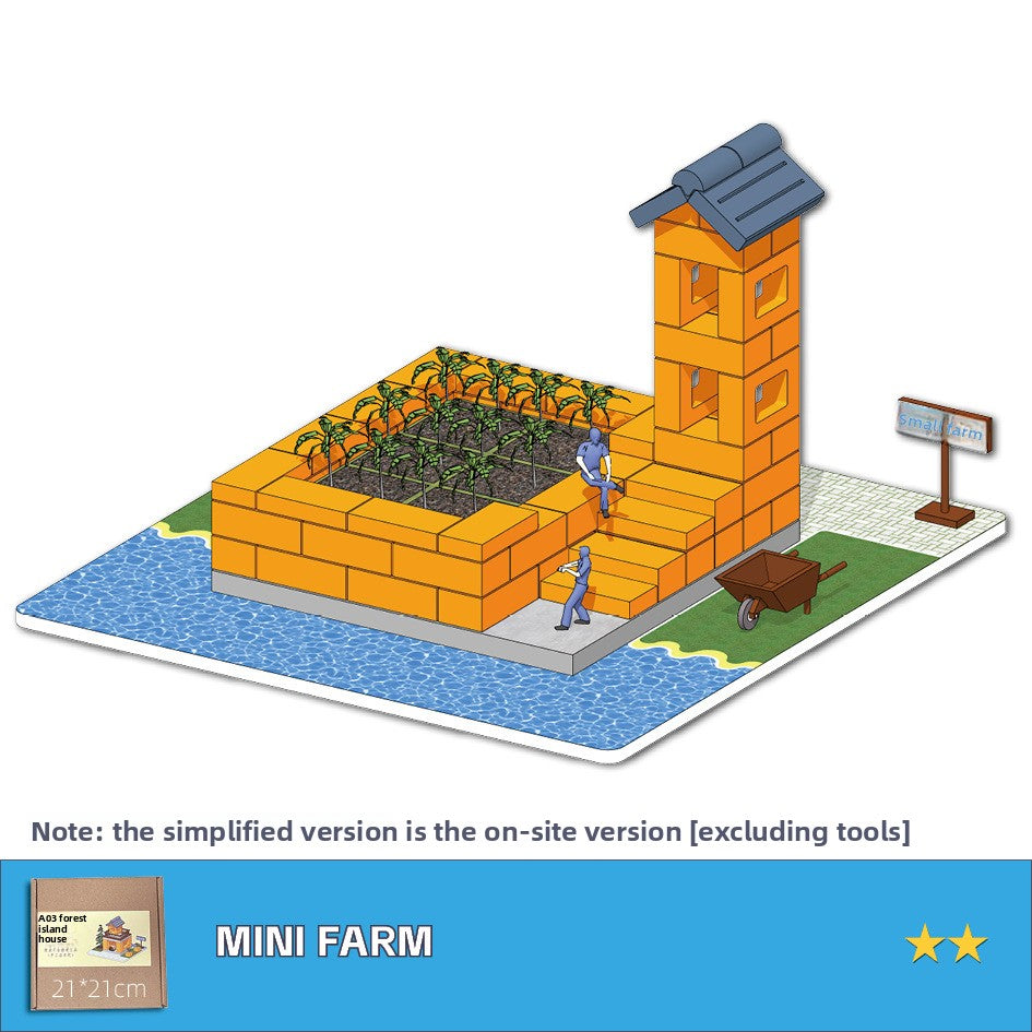 DIY Construction Master Handmade Real Brick Cement House Building Toy