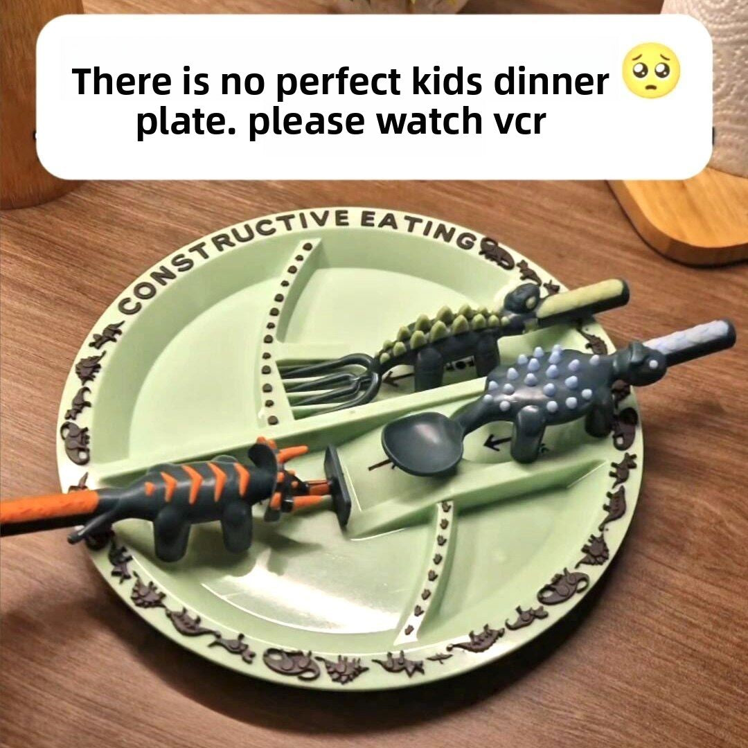 Children Divided Plate with Utensils