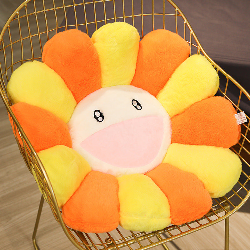 Colorful Plush Flower Cushion Mat