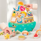 Childrens Balanced Tactile Stacking Wooden Blocks