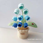 Handmade Crochet Yarn Flower Potted Ornament