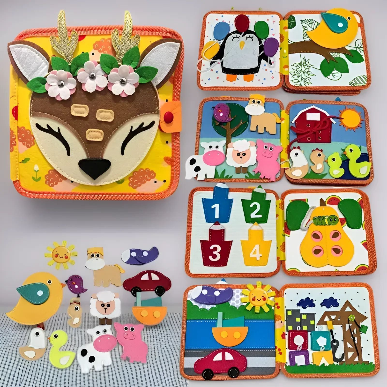 Educational Felt Activity Book for Children