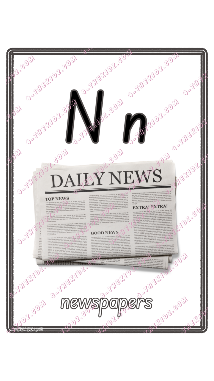 Learning Flash Card N | Newspapers