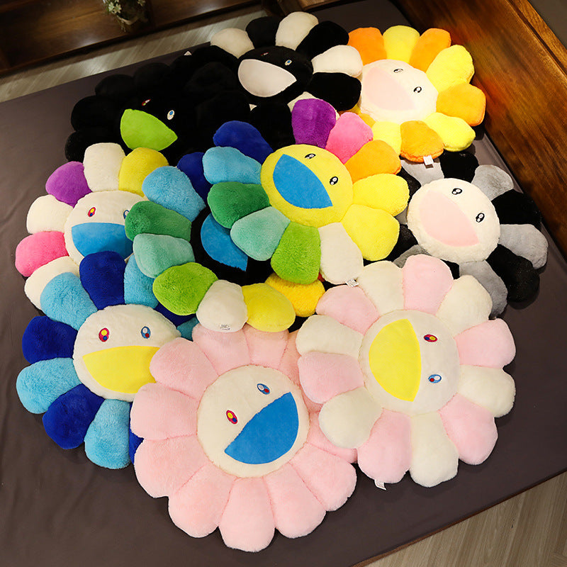 Colorful Plush Flower Cushion Mat