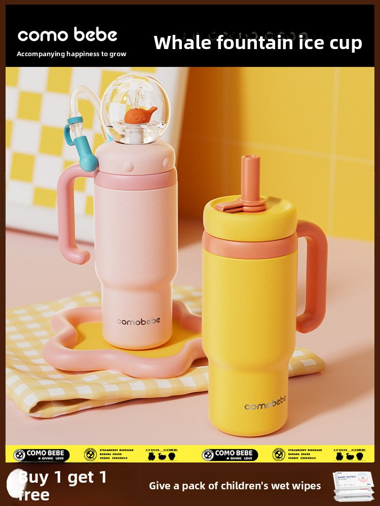 Children Insulated Water Bottle with Dual Lids