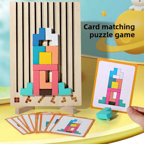 Beech Wood Tetris Puzzle Blocks for Kids