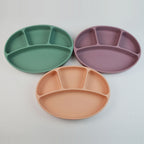 Kids Silicone Suction Plate Divided Compartment Bowl