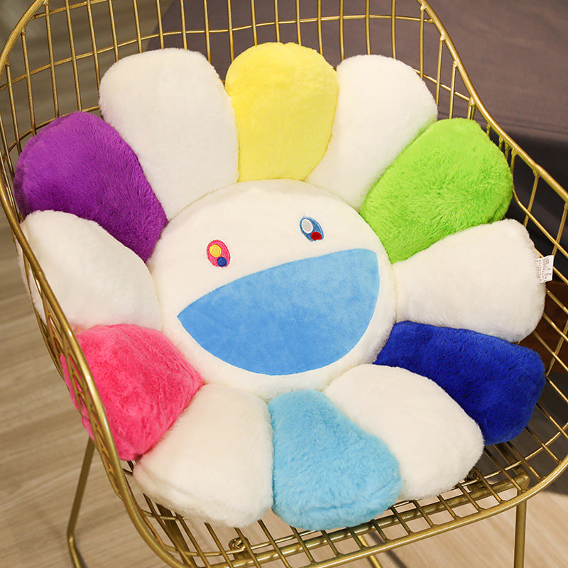 Colorful Plush Flower Cushion Mat