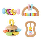 Wooden Rattle Infant Grasping Educational Toys