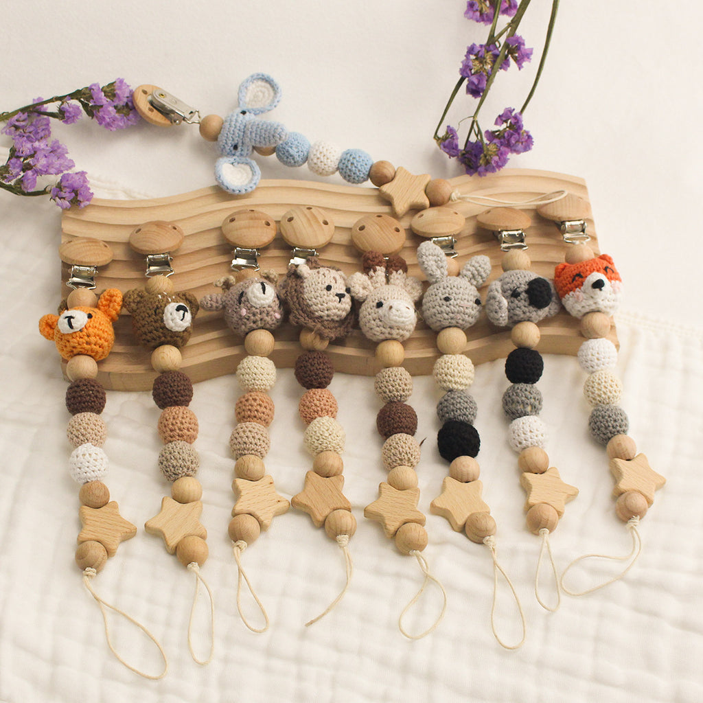 Baby Pacifier Chain Teether with Animal Design