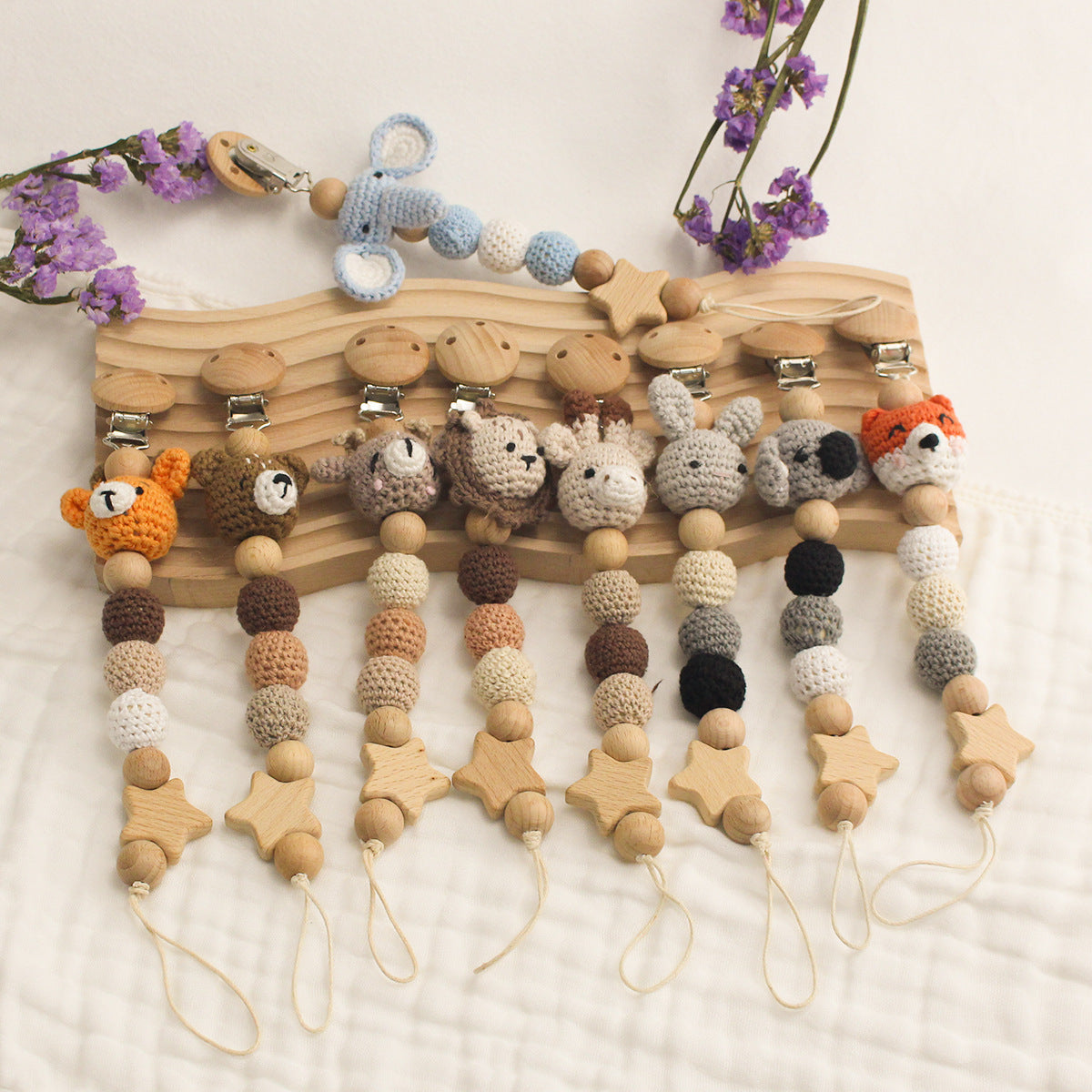 Baby Pacifier Chain Teether with Animal Design