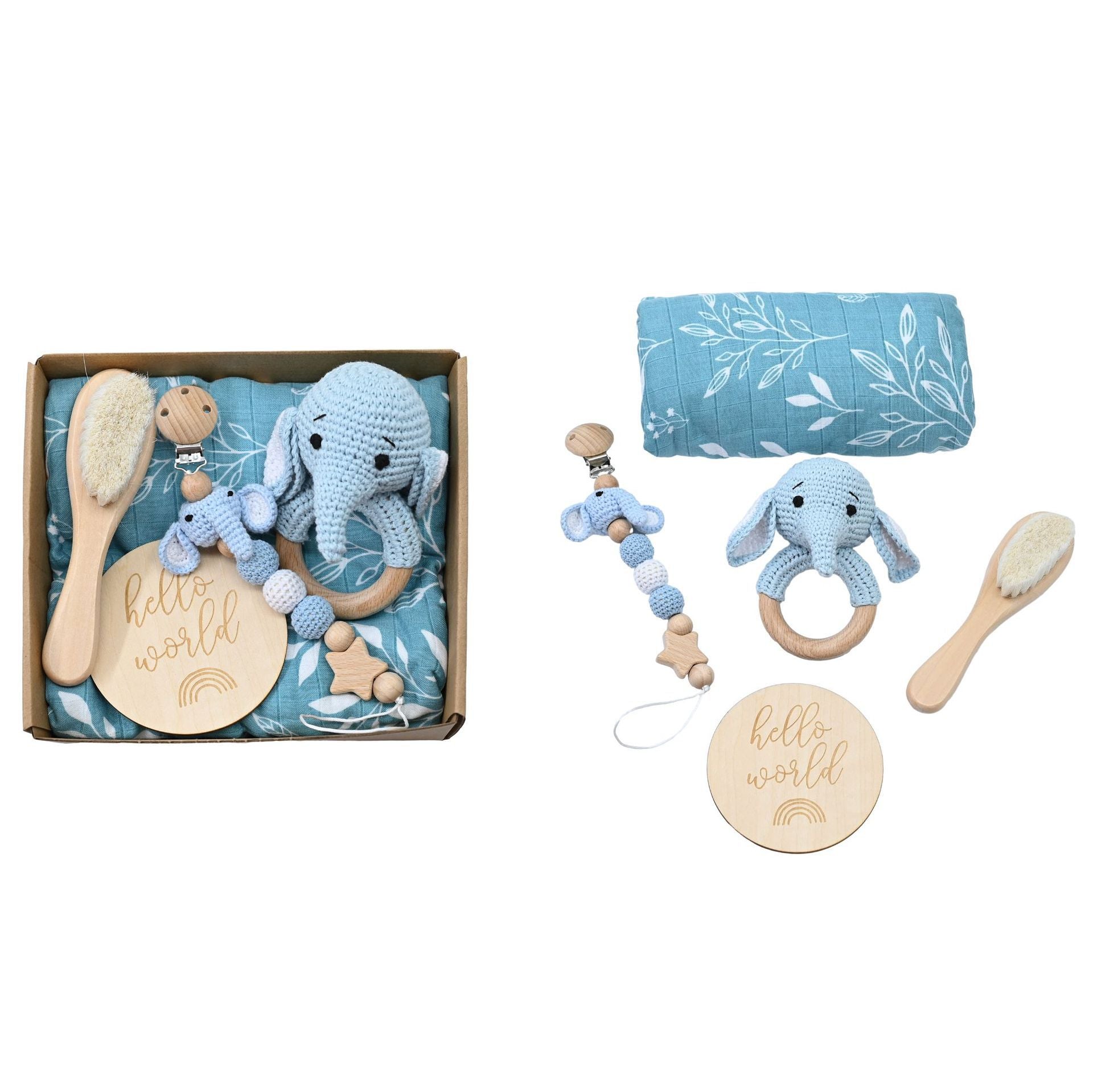Baby Animal Crochet Rattle and Pacifier Clip