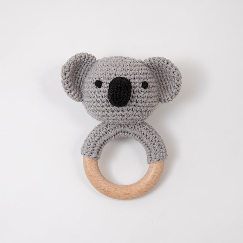 Handmade Crochet Baby Pacifier Chain with Wooden Rattle