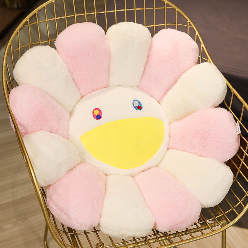 Colorful Plush Flower Cushion Mat