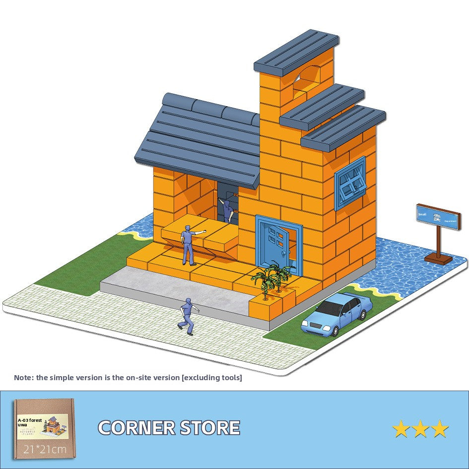 DIY Construction Master Handmade Real Brick Cement House Building Toy