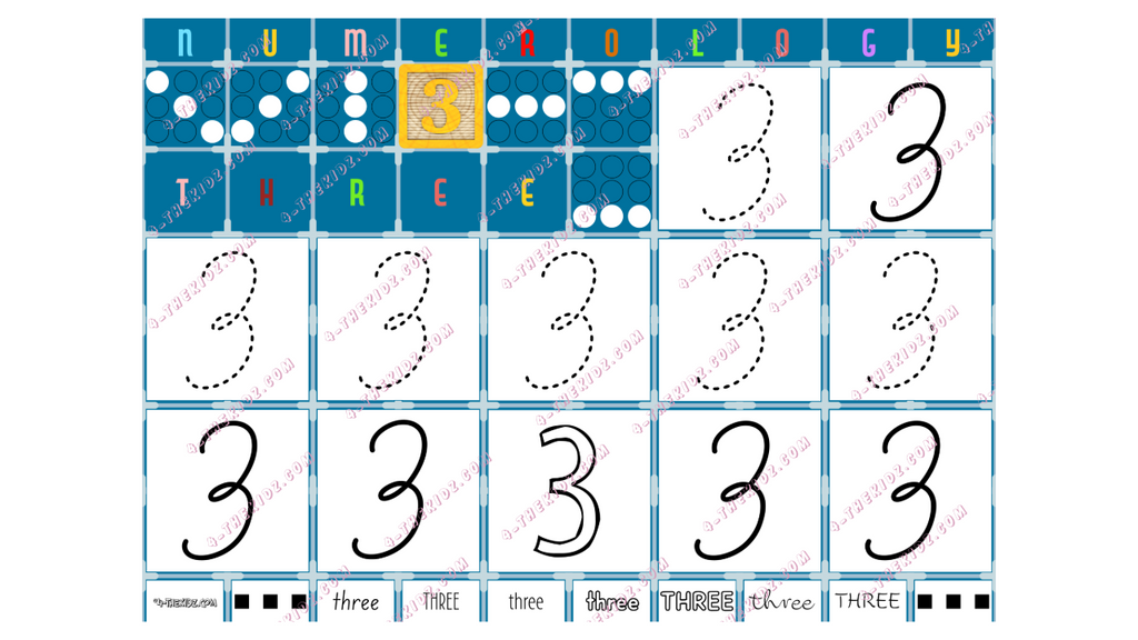 12 Variants Numerology | Tracing Numbers 0 to 9 and Poster