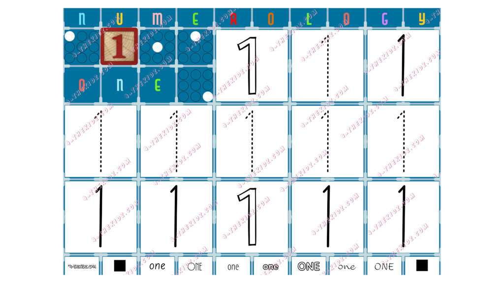 12 Variants Numerology | Tracing Numbers 0 to 9 and Poster