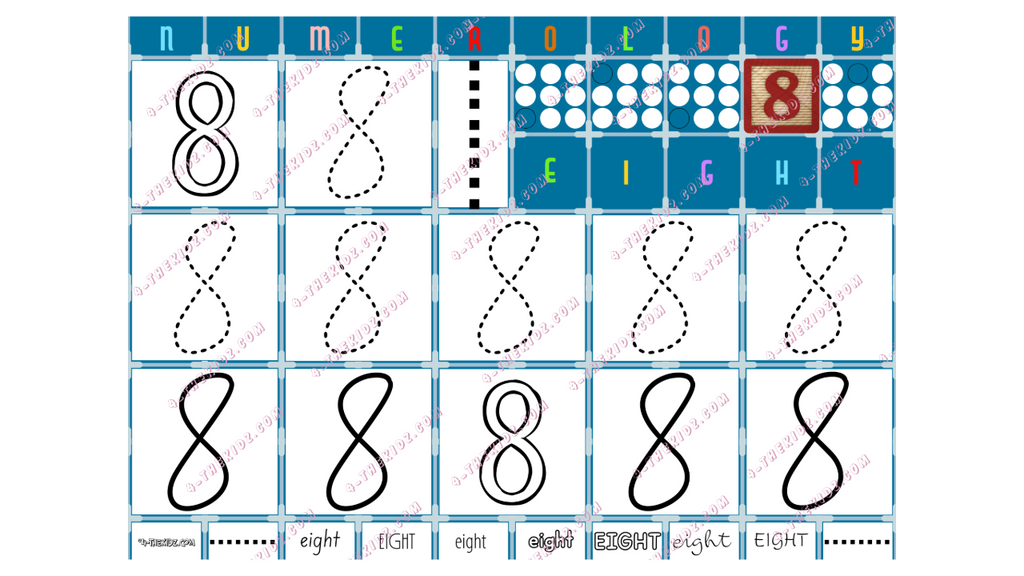12 Variants Numerology | Tracing Numbers 0 to 9 and Poster