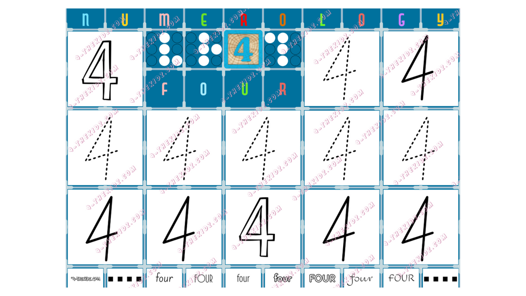 12 Variants Numerology | Tracing Numbers 0 to 9 and Poster