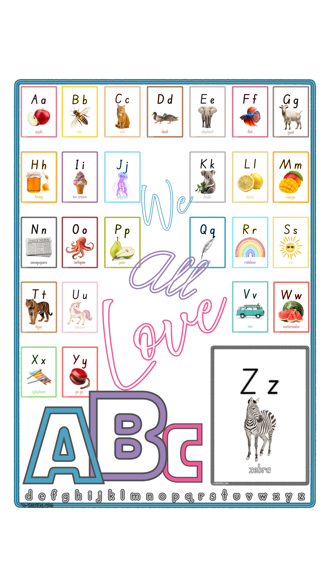 26 ABC Learning Flashcards Bundle A-Z | 3-5 YO